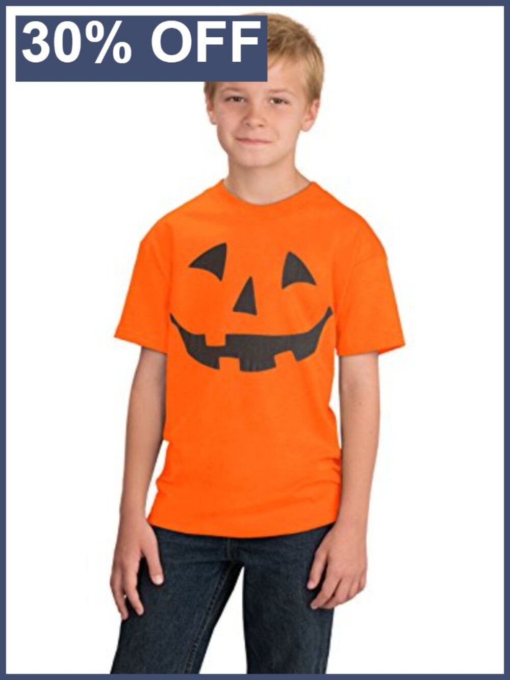 Kids Halloween Pumpkin Graphic Tee Unisex Fit Short Sleeve